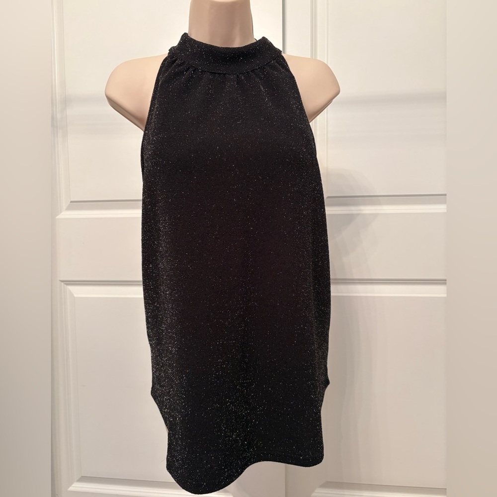 Sparkly Black Sleeveless Top XL